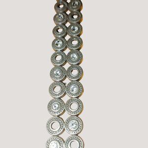 Brighton Silver Tone Bracelet Vintage  Unique Crystals Link Designs Embellishmen